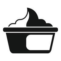 Plastic container with blank label full of cream cheese vector