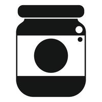 Glass jar with round label having blank space for branding vector