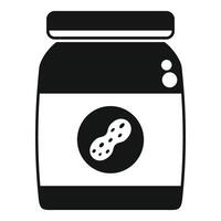 Peanut butter jar with label showing peanut in circle icon vector