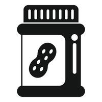 Peanut butter jar icon representing breakfast spread vector