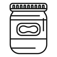 Peanut butter jar icon showing spread made from dry roasted peanuts vector