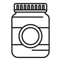 Line icon style illustration of a storage jar with a blank label for branding and design vector