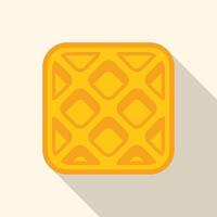 Square waffle icon showing grid pattern for breakfast vector