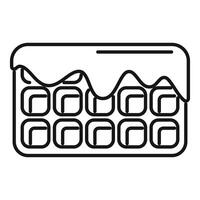 Waffle iron making delicious square waffles with overflowing batter vector