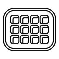 Ice cube tray molding frozen water squares in a grid pattern vector