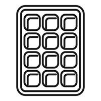 Ice cube tray is making square ice for refreshing drinks vector