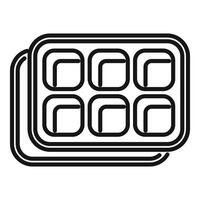 Ice cube tray making refreshing ice cubes for summer cocktails vector