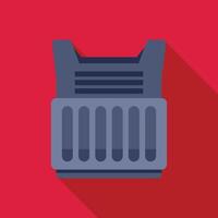 Bulletproof vest providing protection on red background vector