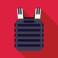 Bulletproof vest providing protection from gunfire on red background vector