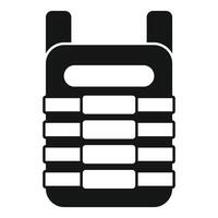 Bulletproof vest protecting vital organs during military operation vector