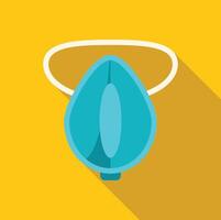 Oxygen mask hanging on yellow wall, healthcare concept vector