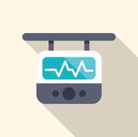 Heart rate monitor showing pulse on screen icon vector