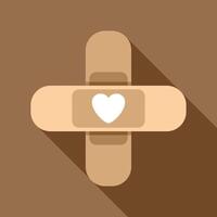 Adhesive bandage with heart showing love and care for health vector