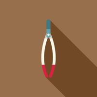 Drawing compass tool icon with long shadow on brown background vector