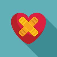 Red heart with bandage representing heartbreak and healing vector