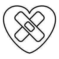 Heart with a band aid representing healing and recovery vector