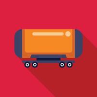 Tank trailer truck delivering goods over long distances on the road vector