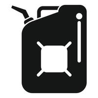 Black jerrycan icon showing dangerous flammable liquid vector