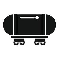 Black horizontal tank for oil transportation on wheels vector