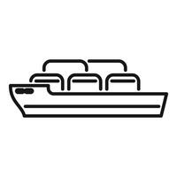 Ferry boat icon showing water transportation on river vector