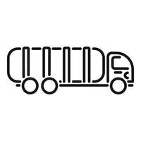 Garbage truck collecting trash in the city icon vector