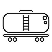 Tank wagon for oil transportation with ladder standing on a railway platform vector