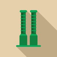 Green factory chimneys releasing smoke pollution into atmosphere vector