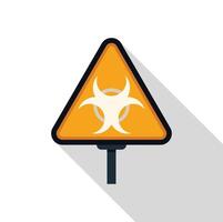 Yellow triangle biohazard warning sign indicating danger vector