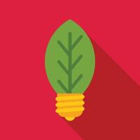 Green leaf shaped lightbulb symbolizing eco friendly energy source vector