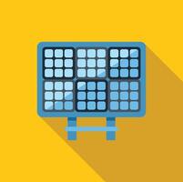 Solar panel generating clean energy on yellow background vector