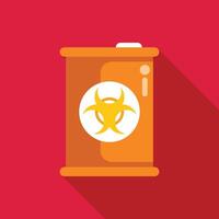 Orange barrel with biohazard symbol warning of toxic content vector