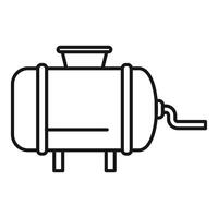 Big tank is standing and connected with pipe line icon outline vector