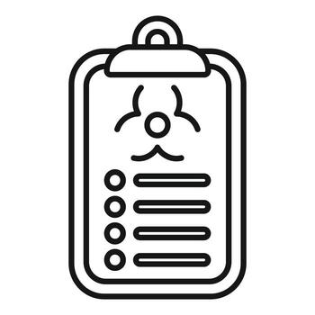 Clipboard showing biohazard symbol and checklist for pandemic control vector
