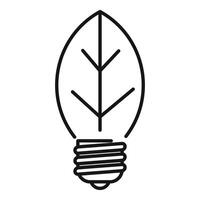 Light bulb with leaf inside symbolizing green energy vector