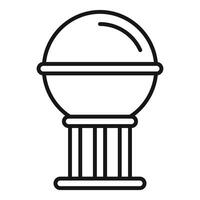 Water tower with columns standing on white background vector