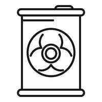 Metal container with biohazard symbol displaying radioactive threat vector