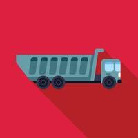 Large dump truck carrying building materials on red background vector