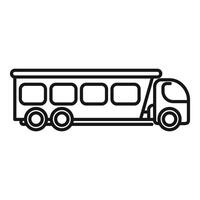 Airport shuttle bus taking passengers to terminal building vector