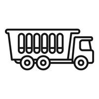 Big tipper lorry standing on a construction site vector