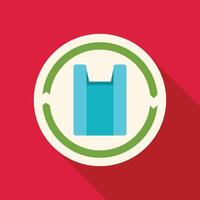 Blue shopping bag with recycling symbol showing environmental awareness vector