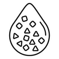 Water drop with square and triangle shaped molecules icon vector