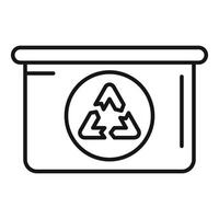 Plastic container recycling sign with recycle symbol showing waste sorting concept vector