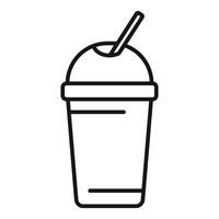 Plastic cup with straw for cold beverage is waiting for your design vector