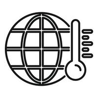 Global warming icon showing earth globe and thermometer vector