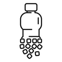Bottle pouring cubes icon thin line for web and mobile, modern restaurant menu vector