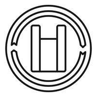 Circular arrow pointing at shopping bag icon for retail vector
