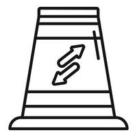Traffic cone showing two way traffic flow icon vector