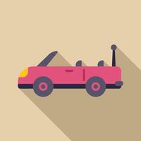 Pink cabriolet car standing with open top in flat design vector