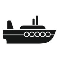Big ship floating on water in black and white vector