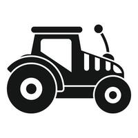 Black silhouette of a farm tractor working on the field vector